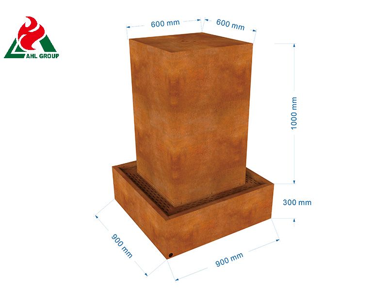 WF07 Corten steel water fountain For Park Project