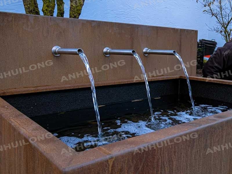 Corten Outdoor Water Fountain Landscape architecture company Australia